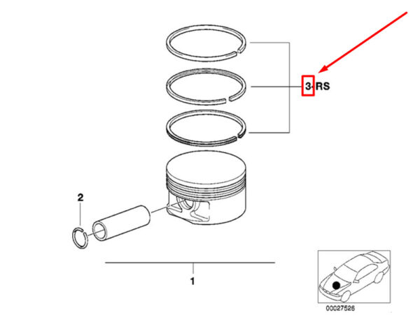 11257840940 - BMW 3 Coupe E92 piston rings set 7840940 11257840940 NEW ORIGINAL