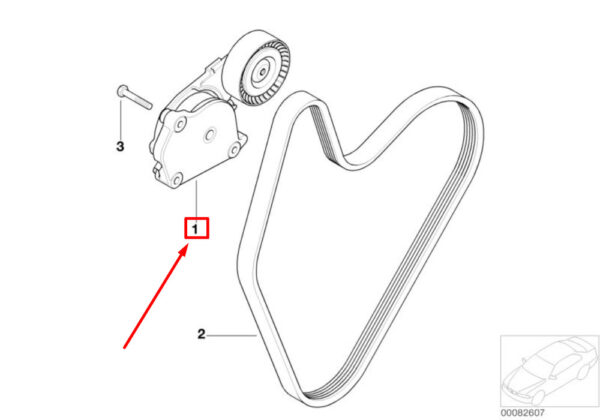 11281482199 - NEW OEM MINI CABRIO R52 ACCESSORY BELT MECHANICAL TENSIONER 11281482199 GENUINE