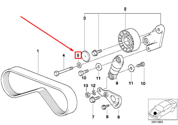 11281713970 - NEW BMW X5 E53 ENGINE DRIVE BELT PUMP WASHER 11281713970 1713970