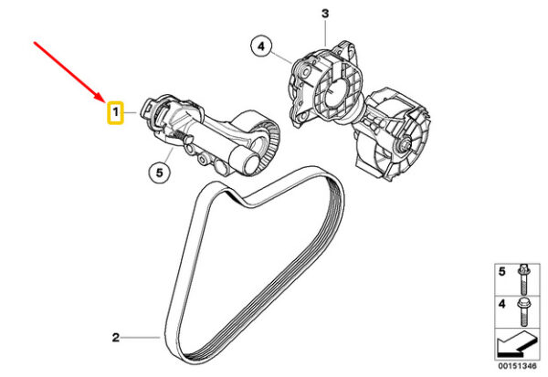 11287571015 - NEW MINI COOPER R56 MECHANICAL BELT TENSIONER 11287571015 7571015 GENUINE