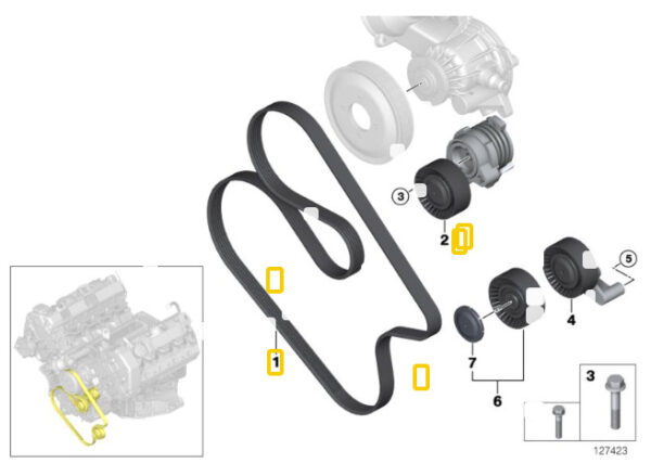 11287631818 - NEW BMW E65 E66 SALOON ACCESSORY RIPPER DRIVE BELT 7631818 02-02 GENUINE