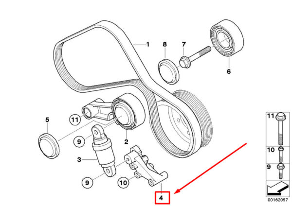 11287841528 - NEW BMW 3 COUPE E92 ENGINE BELT TENSIONER BRACKET 7841528 11287841528 GENUINE
