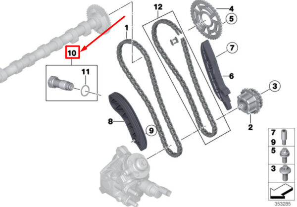 11317797901 - NEW MINI CLUBMAN R55 TIMING CHAIN TENSIONER 7797901 11317797901 GENUINE