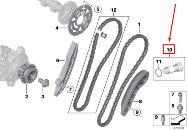 11318576201 - MINI F54 motor drive belt chain tensioner 8576201 11318576201 NEW ORIGINAL