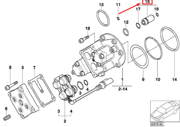 11361407095 - NEW BMW Z8 E52 CYLINDER HEAD VANOS SUPPORT VALVE 11361407095 1407095 ORIGINAL