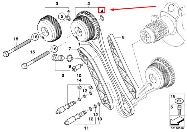 11367839292 - NEW BMW 3 COUPE E92 ENGINE CAMSHAFT GEAR O RING 11367839292 7839292 GENUINE