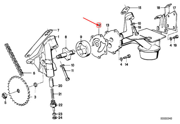 11411714755 - BMW 6 E24 lubrication system intermediate plate 11411714755 NEW REAL