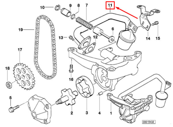 11411730465 - NEW BMW 3 COMPACT E36 SUCTION PIPE 11411730465 1730465