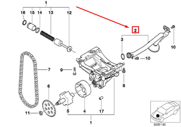 11417503259 - NEW BMW 5 E60 ENGINE OIL PICKUP PIPE TUBE 7503259 11417503259 ORIGINAL