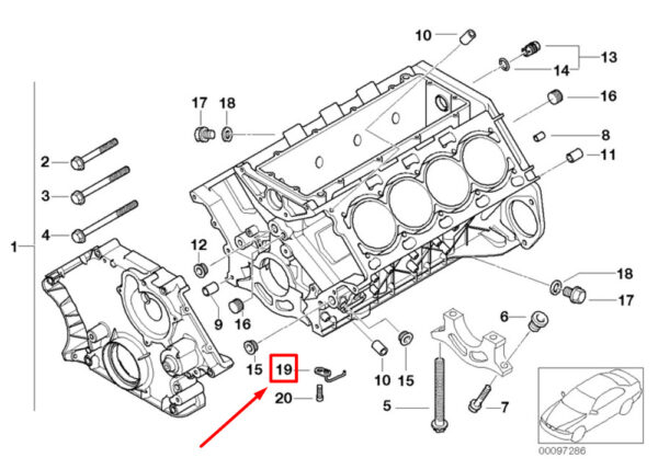 11417537114 - NEW BMW E53 E60 E60N E61 E61N E63 E64 OIL SPRAY NOZZLE 11417537114 GENUINE