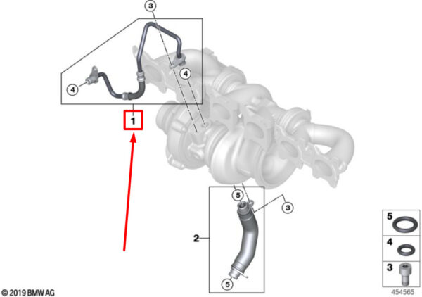 11427643175 - NEW BMW X4 G02 EXHAUST MANIFOLD TURBROC.OIL SPRING LINE 11427643175 7643175