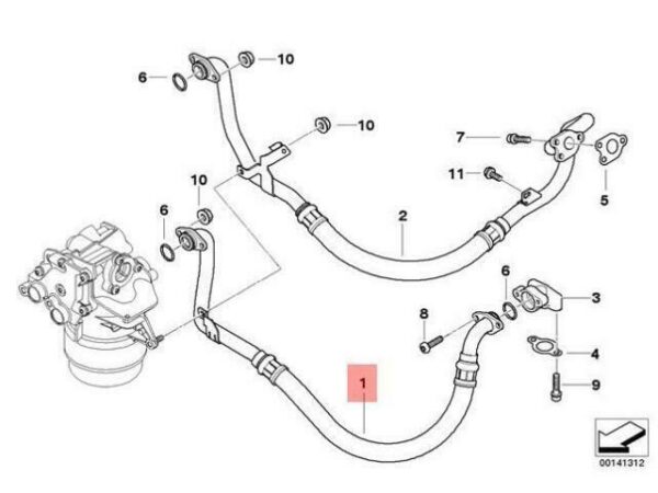 11427837253 - OEM BMW E60 E61N E63 E64 INLET PRESSURE HOSE ASSEMBLY 11427837253 GENUINE NEW