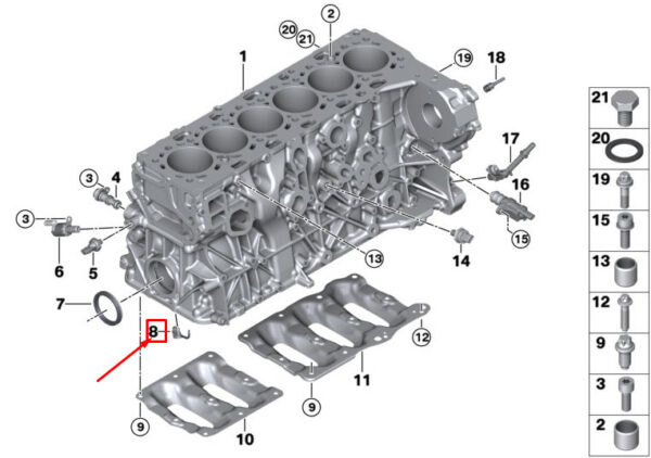 11428576536 - NEW BMW 8 CONVERTIBLE G14 MOTOR SPRUHDUSE 11428576536 ORIGINAL