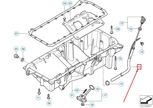 11437791132 - NEW BMW X3 E83 ENGINE OIL DIPSTICK GUIDE TUBE 11437791132 7791132 ORIGINAL
