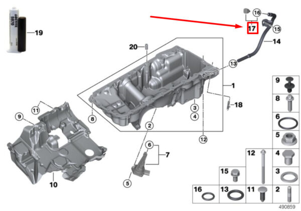 11438513866 - NEW BMW X6G06 ENGINE OIL PAN DIVING STICK 8513866 11438513866 ORIGINAL