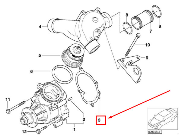 11517831099 - BMW 3 E46 water pump seal 11517831099 7831099 NEW