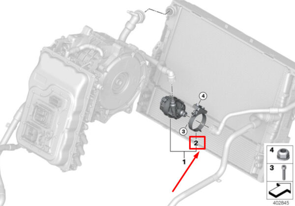 11518600443 - NEW BMW I8 I12 ENGINE ELECTRIC COOLANT PUMP HOLDER 11518600443 8600443