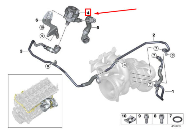 11518671654 - NEW BMW 3 F30, F80 AUXILIARY WATER PUMP 11518671654 8671654 ORIGINAL