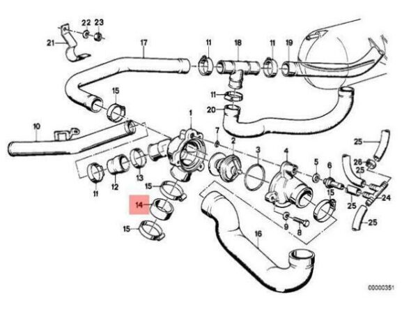 11531306828 - NEW BMW E23 E24 E28 COUPE COOLING SYSTEM WATER HOSE 11531306828 GENUINE