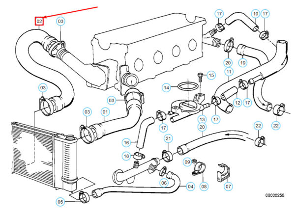 11531709051 - NEW BMW 3 E30 COOLING SYSTEM WATER HOSE 11531709051 1709051