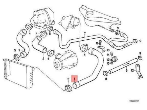 11532242385 - OEM BMW E34 SALOON COOLING SYSTEM WATER HOSE 11532242385 GENUINE NEW