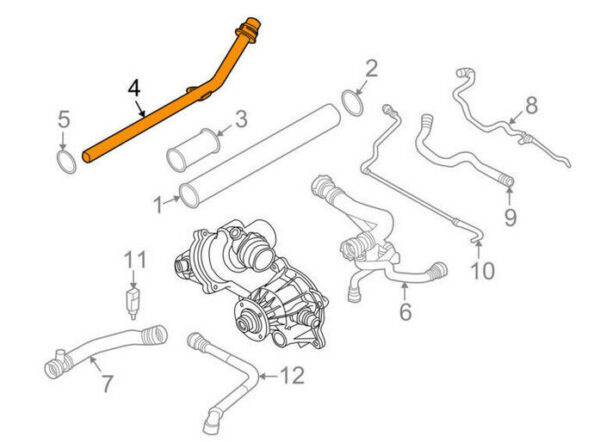 11537502793 - OEM BMW 7 E65 HEATER RETURN PIPE 11537502793 4.8 PETROL 268KW GENUINE