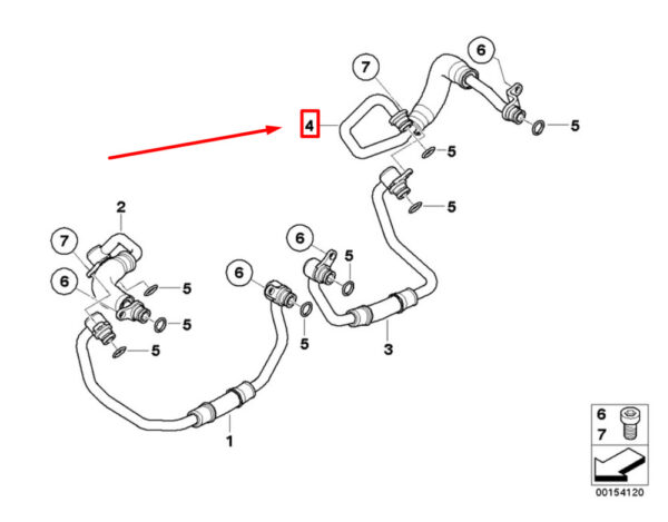 11537558902 - NEW BMW 3 E90 TURBO WATER RETURN LINE 7558902 11537558902