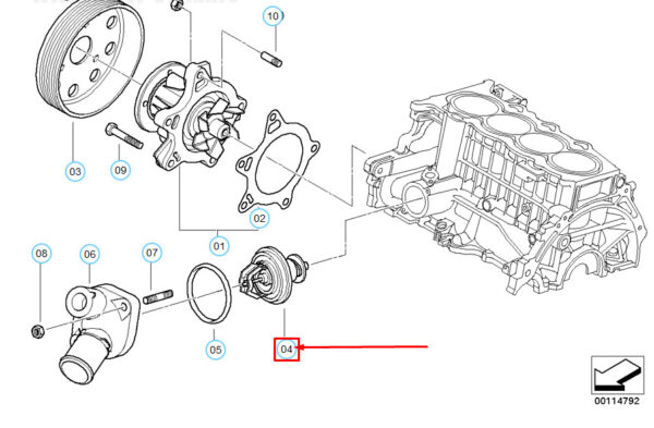 11537791072 - NEW OEM MINI COOPER ONE D R50 THERMOSTAT 11537791072 7791072 GENUINE