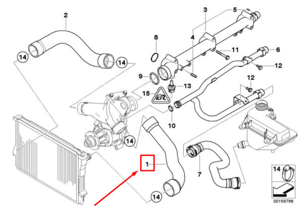 11537831026 - BMW Z3 Coupe E36 upper radiator hose 7831026 11537831026 NEW ORIGINAL
