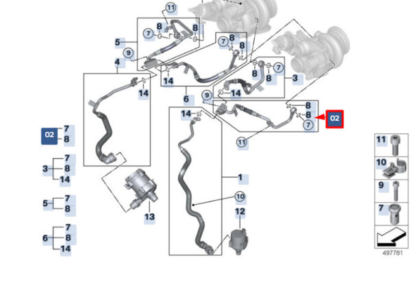 11538485156 - BMW X6 G06 turbocharger supply line 11538485156 NEW ORIGINAL