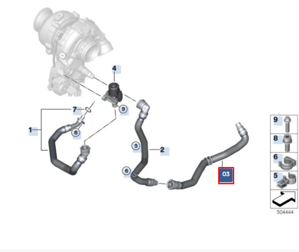11538580566 - NEW BMW X1 F48 COOLANT HOSE PIPE 11538566 8580566 ORIGINAL