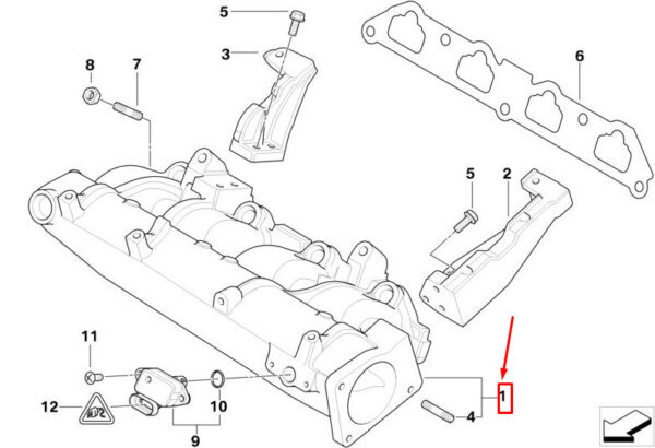 11610149327 - MINI CONVERTIBLE R52 intake manifold 11610149327 0149327 NEW ORIGINAL