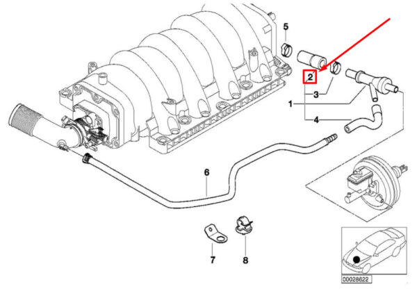 11611440126 - NEW BMW X5 E53 ENGINE VACUUM CONTROL HOSE 1440126 11611440126 ORIGINAL