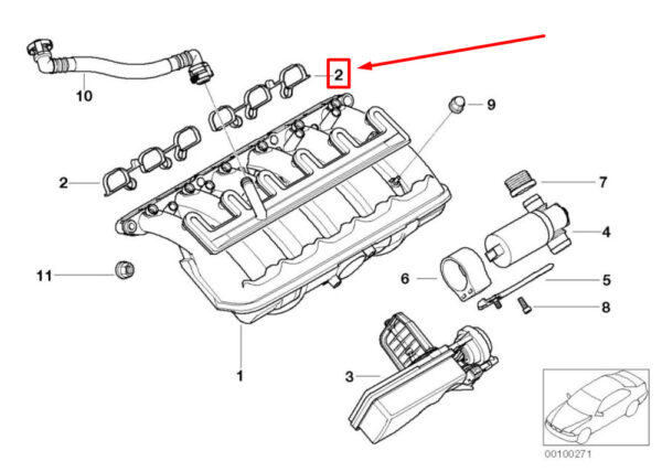 11617518036 - NEW BMW 3 CONVERTIBLE E46 INTAKE NUMBER SEAL 11617518036 7518036 ORIGINAL