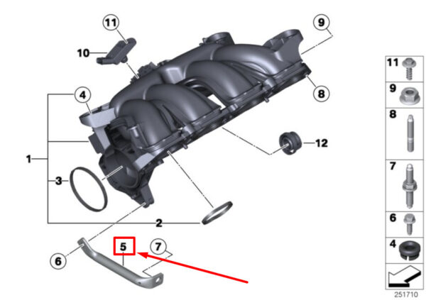 11617528342 - NEW MINI COOPER R56 INTAKE MANIFOLD SUPPORT 11617528342 7528342 GENUINE