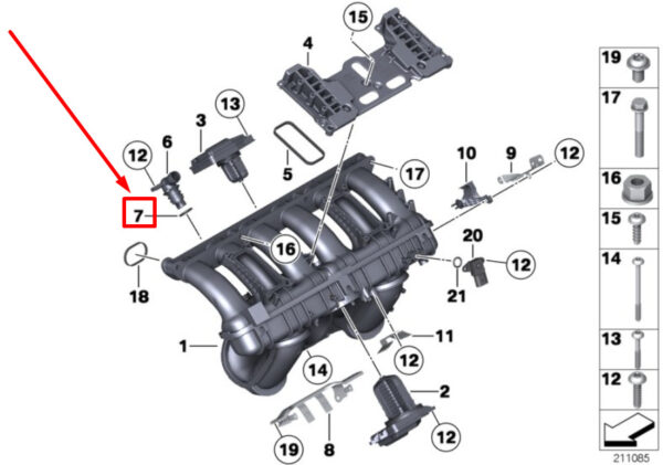 11617533329 - BMW 7 F01, F02 intake manifold O-ring 11617533329 7533329 NEW ORIGINAL