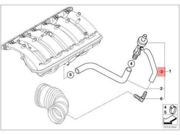11617547586 - OEM BMW E53 SUV VACUUM CONTROL HOSE ELBOW 11617547586 GENUINE NEW
