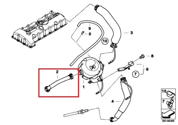 11617559530 - NEW BMW 1 E81 3.0I 190KW BREATHER HOSE 11617559530 OEM