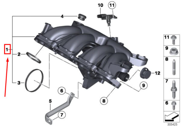 11617595078 - Mini Cooper S R57 Intake Manifter 7595078 11617595078 NEW GENUINE