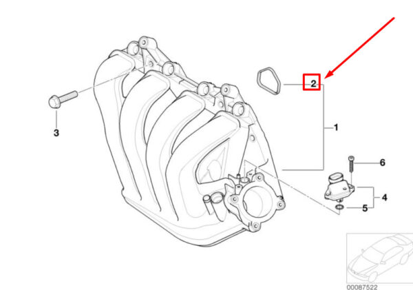11617633492 - NEW MINI CONVERTIBLE R52 ENGINE INTAKE MANIFOLD GASKET 11617633492 7633492 ORIGINAL