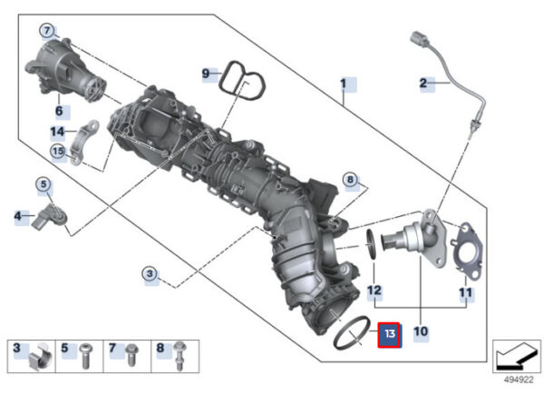 11617633521 - NEW BMW X1 F48 ENGINE PROFILE GASKET 11617633521 ORIGINAL