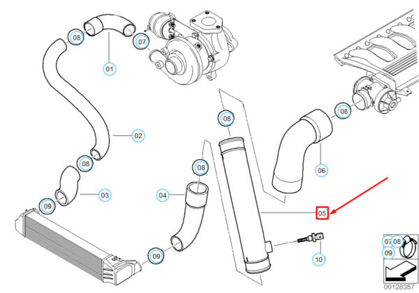 11617793133 - BMW 5 E39 AC Pressure Hose Pipeline 11617793133 7793133 NEW REAL