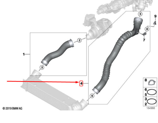 11617797481 - BMW 1 E81 intercharge air hose 11617797481 7797481 NEW REAL