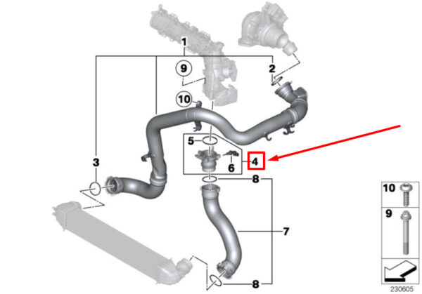 11618506684 - MINI COUNTRYMAN R60 throttle intercharge tube 11618506684 8506684 NEW ORIGINAL