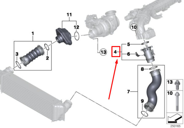 11618519492 - NEW BMW 4 GRAN COUPE F36 MASS AIR FLOW SENSOR MAF 8519492 11618519492 ORIGINAL