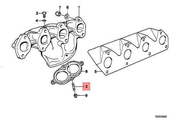11621427586 - NEW BMW E36 E38 E39 E46 E53 E60 EXHAUST MANIFOLD HEX BOLTS 11621427586 ORIGINAL