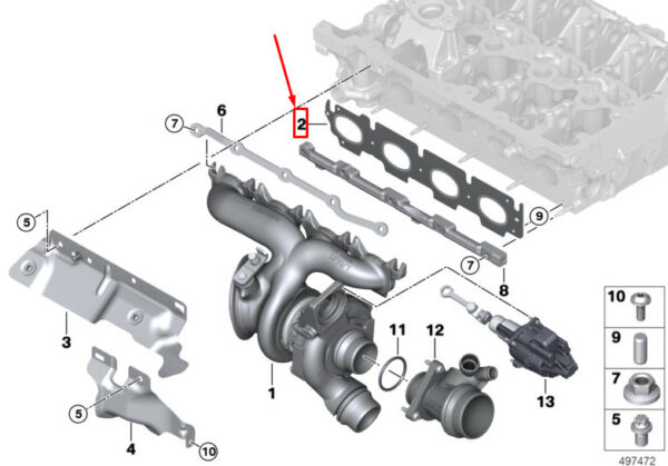 11628642774 - BMW X5 G05 exhaust manifold gasket 11628642774 NEW ORIGINAL