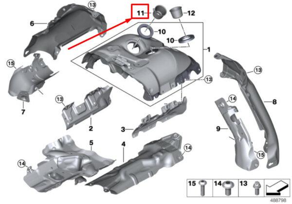 11657585806 - NEW BMW 5 G30 TURBOCHARGER HEAT PROTECTION SLEEVE 7585806 11657585806 ORIGINAL