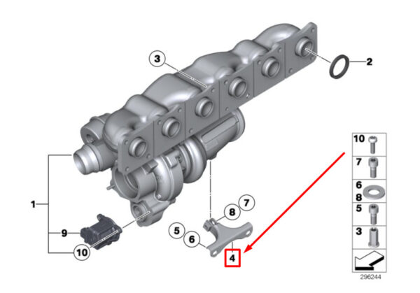 11657588040 - BMW X6 E71 engine exhaust manifold support 11657588040 7588040 NEW ORIGINAL