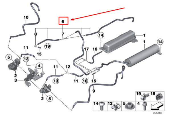 11657612158 - NEW BMW X5 E70 VACUUM BREATHER PIPE 11657612158 7612158 ORIGINAL